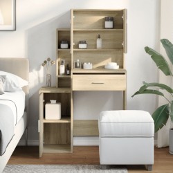 Coiffeuse avec armoire chêne sonoma 80x35x132 cm 