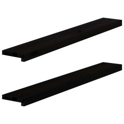 Appuis de fenêtre 2 pcs marron foncé bois de chêne massif 