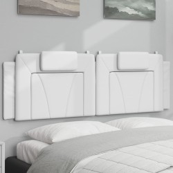 Coussin de tête de lit blanc 160 cm similicuir 