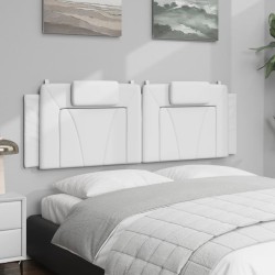 Coussin de tête de lit blanc 160 cm similicuir 