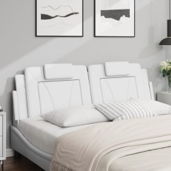 Coussin de tête de lit blanc 160 cm similicuir 