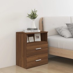 Table de chevet Chêne marron 50x32x60 cm 