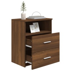 Table de chevet Chêne marron 50x32x60 cm 