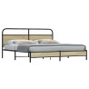 Cadre de lit en métal sans matelas chêne sonoma 200x200 cm 