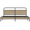 Cadre de lit en métal sans matelas chêne fumé 200x200 cm 