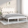 Cadre de lit sans matelas blanc 150x200 cm bois massif 