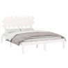 Cadre de lit sans matelas blanc 150x200 cm bois massif 