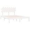 Cadre de lit sans matelas blanc 150x200 cm bois massif 