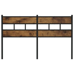 Tête de lit chêne fumé 140 cm fer et bois d'ingénierie 