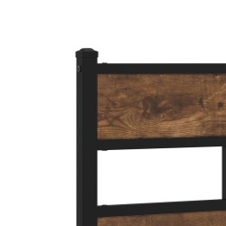 Tête de lit chêne fumé 140 cm fer et bois d'ingénierie 