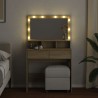 Coiffeuse avec LED chêne sonoma 80x41x134,5 cm 