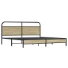 Cadre de lit en métal sans matelas chêne sonoma 193x203 cm 