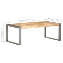 Table basse 110x60x40 cm Bois de manguier brut 