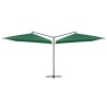 Parasol double avec mât en acier 250 x 250 cm Vert 