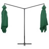 Parasol double avec mât en acier 250 x 250 cm Vert 