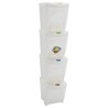 Poubelles à ordures empilables 4 pcs Blanc 100 L Polypropylène 