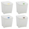 Poubelles à ordures empilables 4 pcs Blanc 100 L Polypropylène 