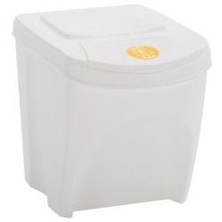Poubelles à ordures empilables 4 pcs Blanc 100 L Polypropylène 