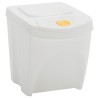 Poubelles à ordures empilables 4 pcs Blanc 100 L Polypropylène 