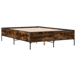 Cadre de lit sans matelas chêne fumé 120x190 cm 