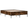 Cadre de lit sans matelas chêne fumé 120x190 cm 