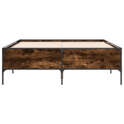 Cadre de lit sans matelas chêne fumé 120x190 cm 
