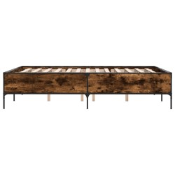 Cadre de lit sans matelas chêne fumé 120x190 cm 