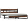 Cadre de lit en métal sans matelas chêne marron 193x203 cm 
