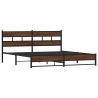 Cadre de lit en métal sans matelas chêne marron 193x203 cm 