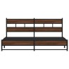 Cadre de lit en métal sans matelas chêne marron 193x203 cm 