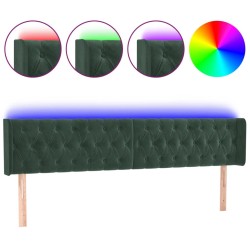 Tête de lit à LED Vert foncé 183x16x78/88 cm Velours 