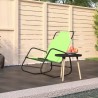 Chaise longue à bascule Vert Acier et textilène 