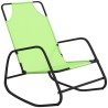 Chaise longue à bascule Vert Acier et textilène 