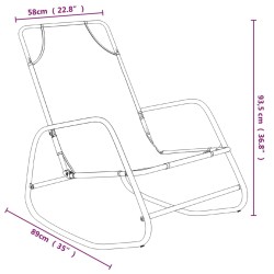 Chaise longue à bascule Vert Acier et textilène 
