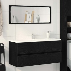 Armoire d'évier chêne noir 100x38,5x45 cm bois d'ingénierie 