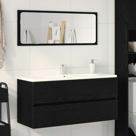 Armoire d'évier chêne noir 100x38,5x45 cm bois d'ingénierie 