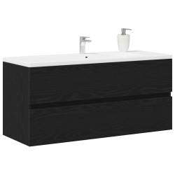 Armoire d'évier chêne noir 100x38,5x45 cm bois d'ingénierie 
