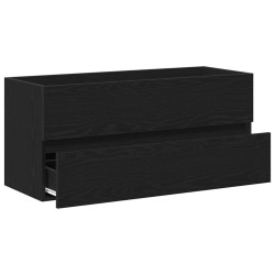 Armoire d'évier chêne noir 100x38,5x45 cm bois d'ingénierie 