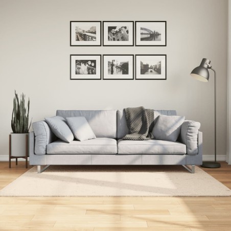 Tapis HUARTE à poils courts doux et lavable beige 120x170 cm 