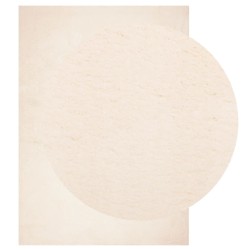 Tapis HUARTE à poils courts doux et lavable beige 120x170 cm 