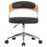 Chaise pivotante à manger Noir Bois courbé et similicuir 