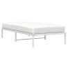 Cadre de lit métal sans matelas blanc 100x200 cm 