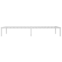 Cadre de lit métal sans matelas blanc 100x200 cm 