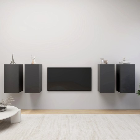 Meubles TV 4 pcs Gris 30,5x30x60 cm Bois d'ingénierie 