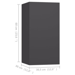 Meubles TV 4 pcs Gris 30,5x30x60 cm Bois d'ingénierie 