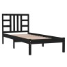 Cadre de lit sans matelas noir 100x200 cm bois massif 