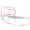 Cadre de lit sans matelas noir 100x200 cm bois massif 