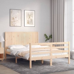 Cadre de lit sans matelas 120x200 cm bois massif 