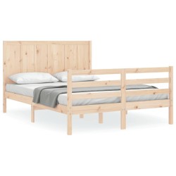 Cadre de lit sans matelas 120x200 cm bois massif 