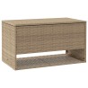 Coffre à coussins d'extérieur beige 100x55x55,5 cm polyrotin 